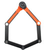Black and orange bike lock on a white background