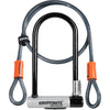 Kryptonite bike lock with cable on a white background