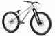 Silver dirt-jump mountain bike on white background
