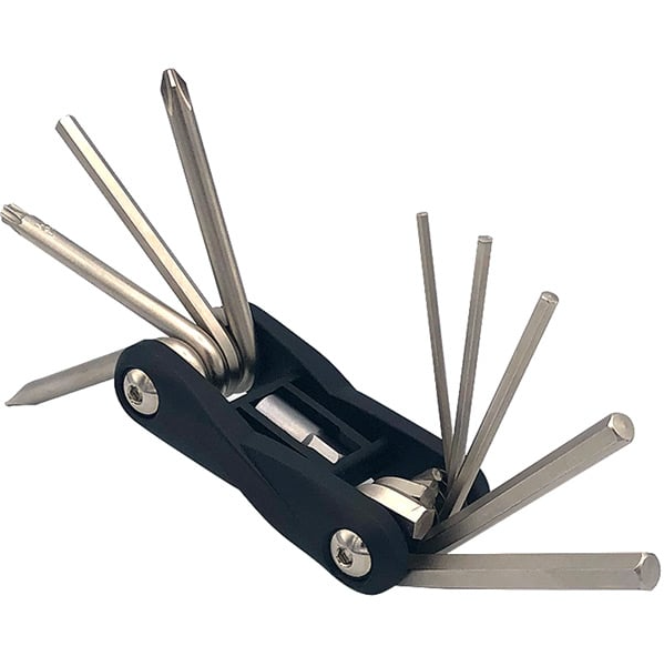 Multitool with multiple tools on a white background