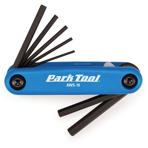 Blue Park Tool AWS-10 hex key set on a white background