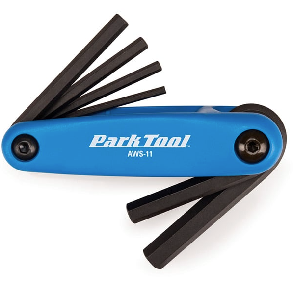 Blue and black Park Tool AWS-11 hex key set on a white background
