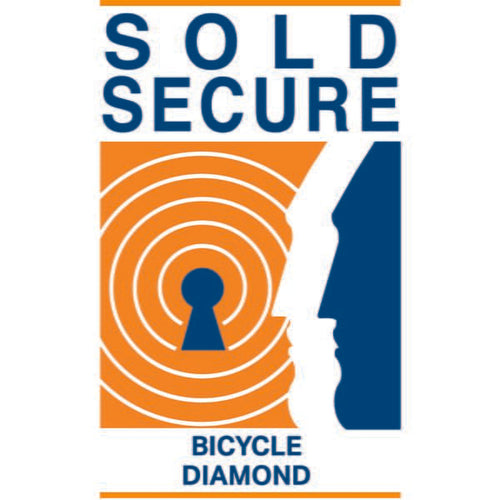Logo with 'Solid Secure' text and bicycle diamond symbol on a white background