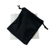 Black drawstring bag on a white background