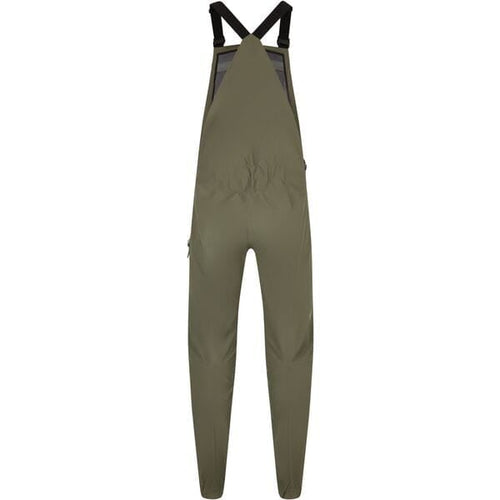 Green bib overalls on a white background