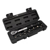Black torque wrench set with accessories in a case on a white background