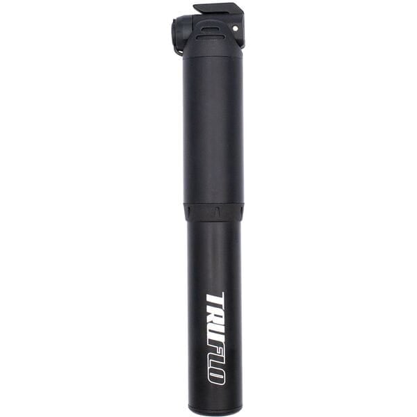 Black bicycle pump with 'TRIFLO' branding on a white background